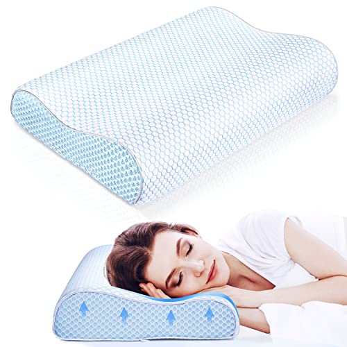 Kopfkissen Memory Foam Kissen für Nackenschmerzen, DIKI Nackenkissen Kopfkissen Orthopädische Kissen Ergonomisches Höhenwählbar, Memory Schaum Kopfkissen für Seitenschläfer Rückenschläfer Schlafkissen Cover