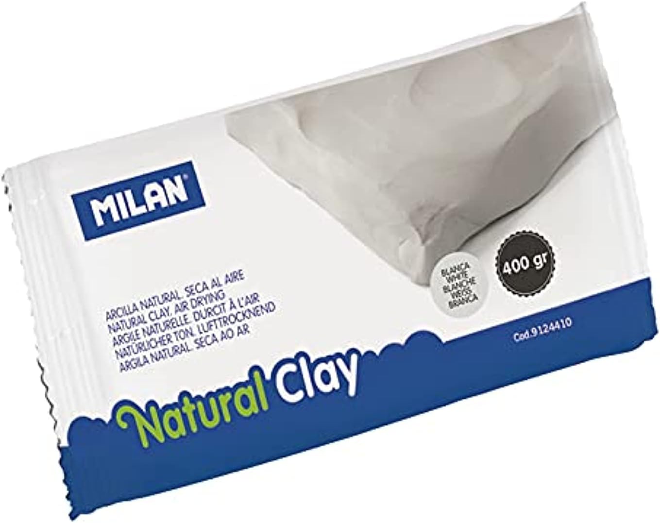 Milan Air-Dry Natural Clay 400 g, White