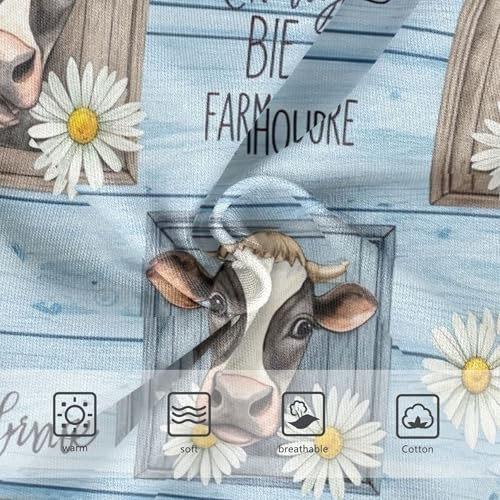 Cotton Toddler Underwear Floral Watercolor Cows Daisies Blue Girl Panties Cute Animals Kids Briefs Undies 2t3