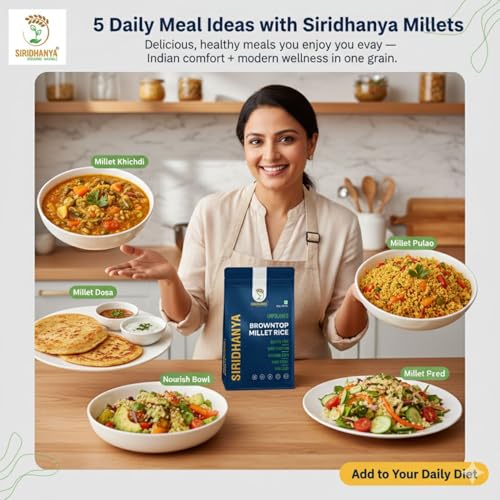 Image of Siridhanya unpolished whole grains Browntop Millet | Gluten-Free, High plant based Protein & Fibre-Rich Superfood - Low GI, Vitamin-Packed Healthy Rice Alternative | Natural Grain for healthy life (500 g x 2 Pack)