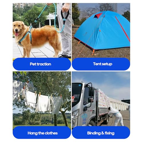 Image of 10M Clothesline with Pulley, Heavy Duty Steel Core Cloth Drying Rope, Rust Proof Thick Nylon Rope with Carabiner Hooks for Home Balcony Camping Outdoor Use