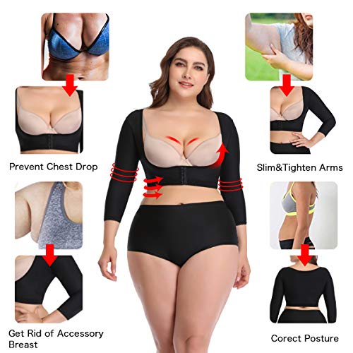 woahee Women's Arm Shaper Plus Size Arm Faja Compression Sleeve Garment Post Surgical Arm Shapewear2