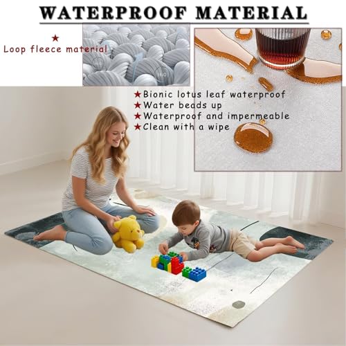 Tapis en pile bouclée moderne robuste et imperméable 70x140cm - 3