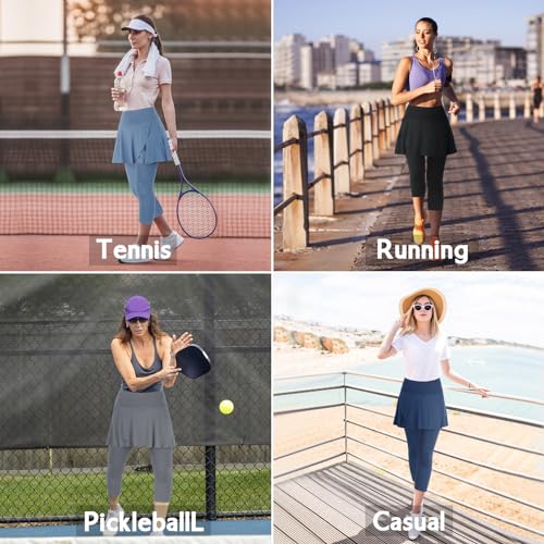 Image of ANIVIVO Skirted Legging for Women, Yoga Legging with Skirts &Women Tennis Leggings Clothes Pockets