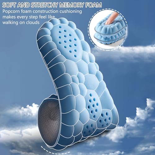 Image of 4D Cloud Insoles for Women Men- Soft Memory Foam Steppers Insoles Cushioning Soles with Arch Support for Anti Fatigue and Foot Pain Relief, Trim to Fit (Sky Blue, 10-10.5 US Men)