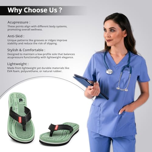 Image of Ortho + Rest Men's Flip Flops with Acupressure Footbed | Soft Doctor Slipper for Pain Relief | All Day Wear Slipper | Stimulate Blood Circulation, Relieve Foot Tension and Relaxation