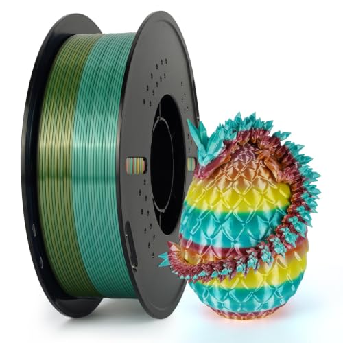 Image of Kingroon Silk PLA Filament 1.75mm Rainbow Color Changing Filament 3D Printer Filament 1kg Dimensional Accuracy ±0.03mm,Fit Most 3D Printer(Macaron)