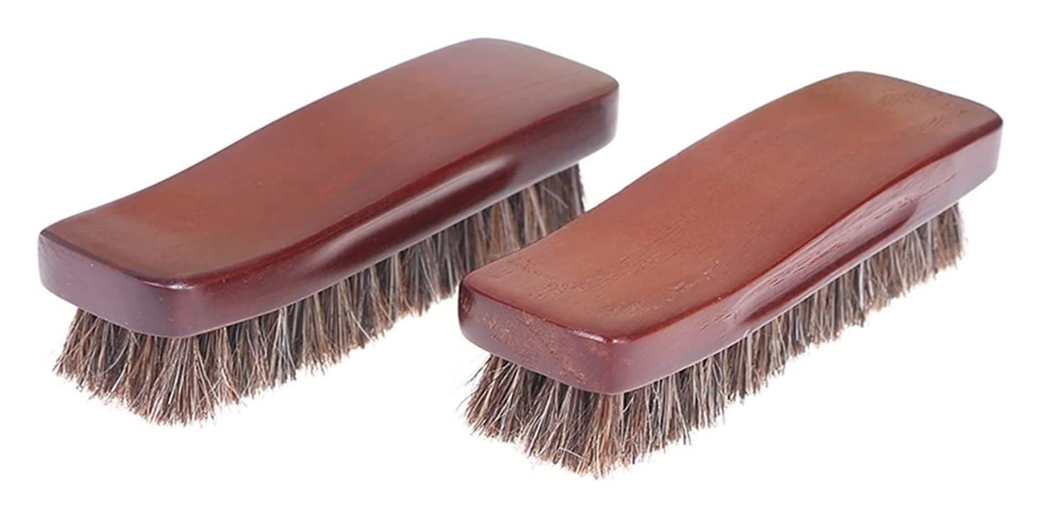 Cepillo for Zapatos, cerdas de Madera Natural Cepillo for Zapatos de Pelo de Caballo Cepillo for pulir Botas de Cuero Limpiador de Zapatos Cepillo for Zapatos(17x2cm)