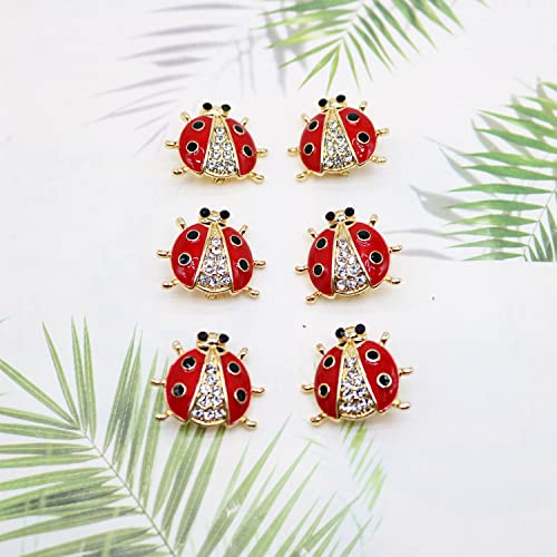 Image of 6 Pack Fashion Rhinestone Ladybug Brooches Pins Set Cute Enamel Crystal Animal Insect Lapel Pin Brooch Badges Jewelry Set for Men Women Girl