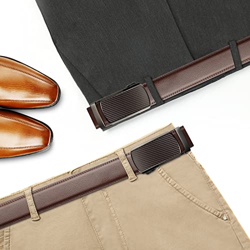 Image of Lavemi Men's Real Leather Ratchet Dress Belt with Automatic Buckle,Elegant Gift Box