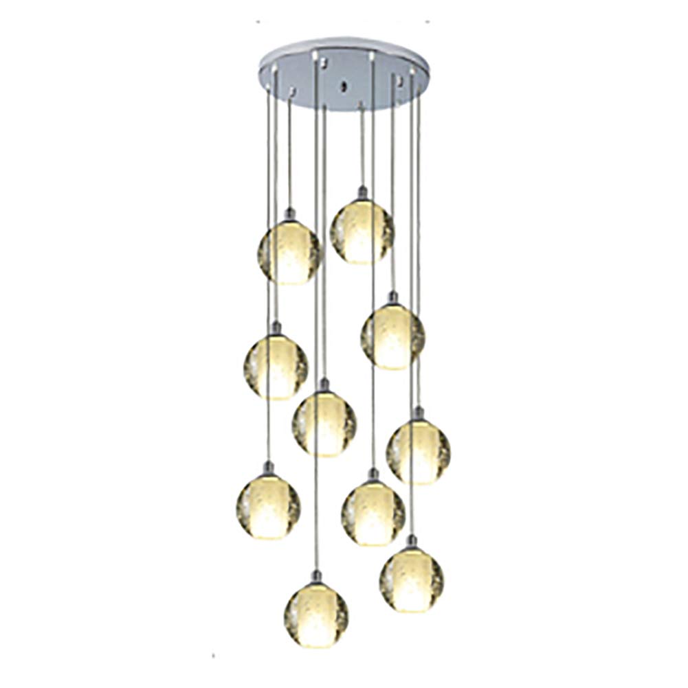 Tfgajkkkkk ルーの G4 Scandinavian Rotating Staircase Long Chandelier Simple Modern Staircase Chandelier For Villa Club Living Room Dining Room Lighting-Silver Misarrangement 6 (Silver Misarrangement 10)