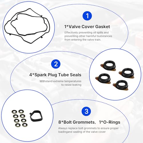 Image of 12030-5A2-A01 120305A2A01 Valve Cover Gasket Set for 2013-2017 Honda Accord K24 EX EXL 2.4L