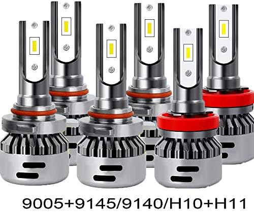 WISWIS 9005+H11+9145 Cree LED Bulbs High Low Beam and Fog light Super Bright White 6000K All-in-One Conversion Kit For 2011-2018 Dodge Ram 5500 4500 3500 2500 1500 Without Projector