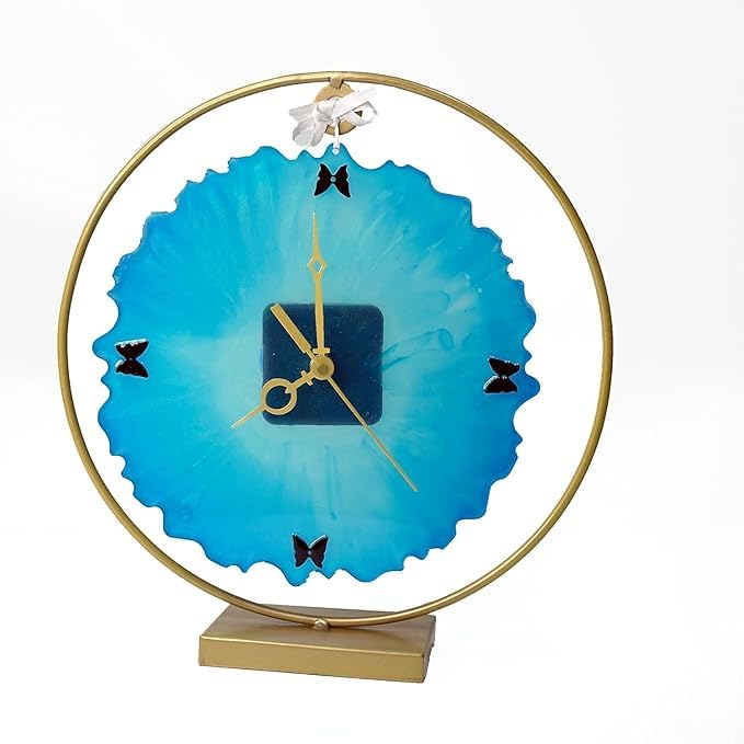 Image of Metal Round Stand Gold Colour Big Stand Golden Metal Stand for Resin Clock, Resin Frame, Resin Coaster, Home Decoration (12 Inch)