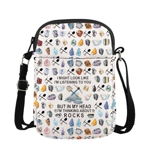 CMNIM Rock Collector Gift Geologist Crossbody Bag Rock Lover Gift Rockhounding Gift Geology Student Gift Adjustable Strap Bag