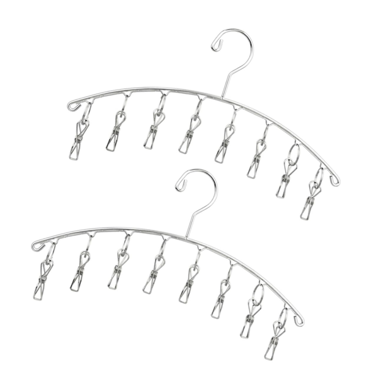 Unomor 2pcs Clip Hanger Clothes Drying Rack Clothes Hanger Clips Coat Hangers Clothes Hangers Socks Hanger Stocking Hangers Laundry Hangers with Clothes Rack Clothing Rack