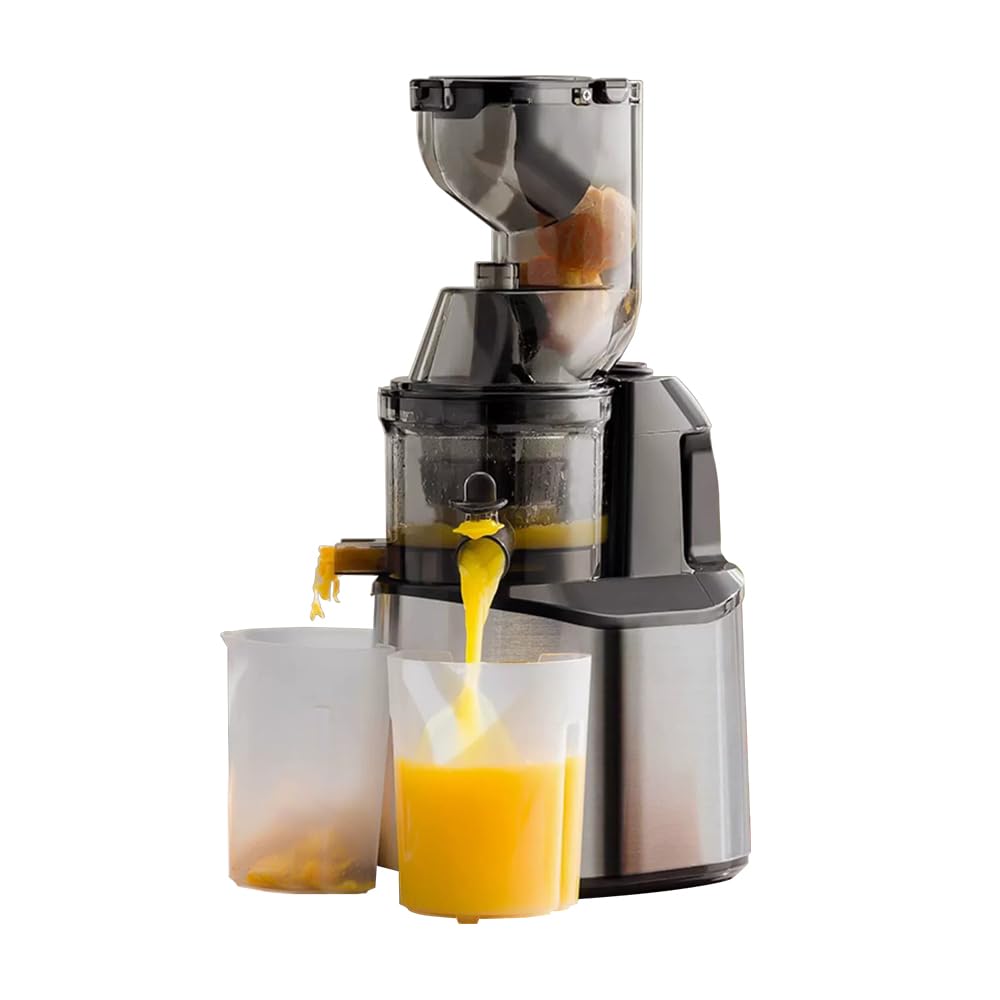 YUEWO Extracteur De Jus 80mm Machine A Jus De Fruit Extracteur Entiers Avec Mastication Inversée Rendement À Jus Élevé Facile À Nettoyer Bruit Bas