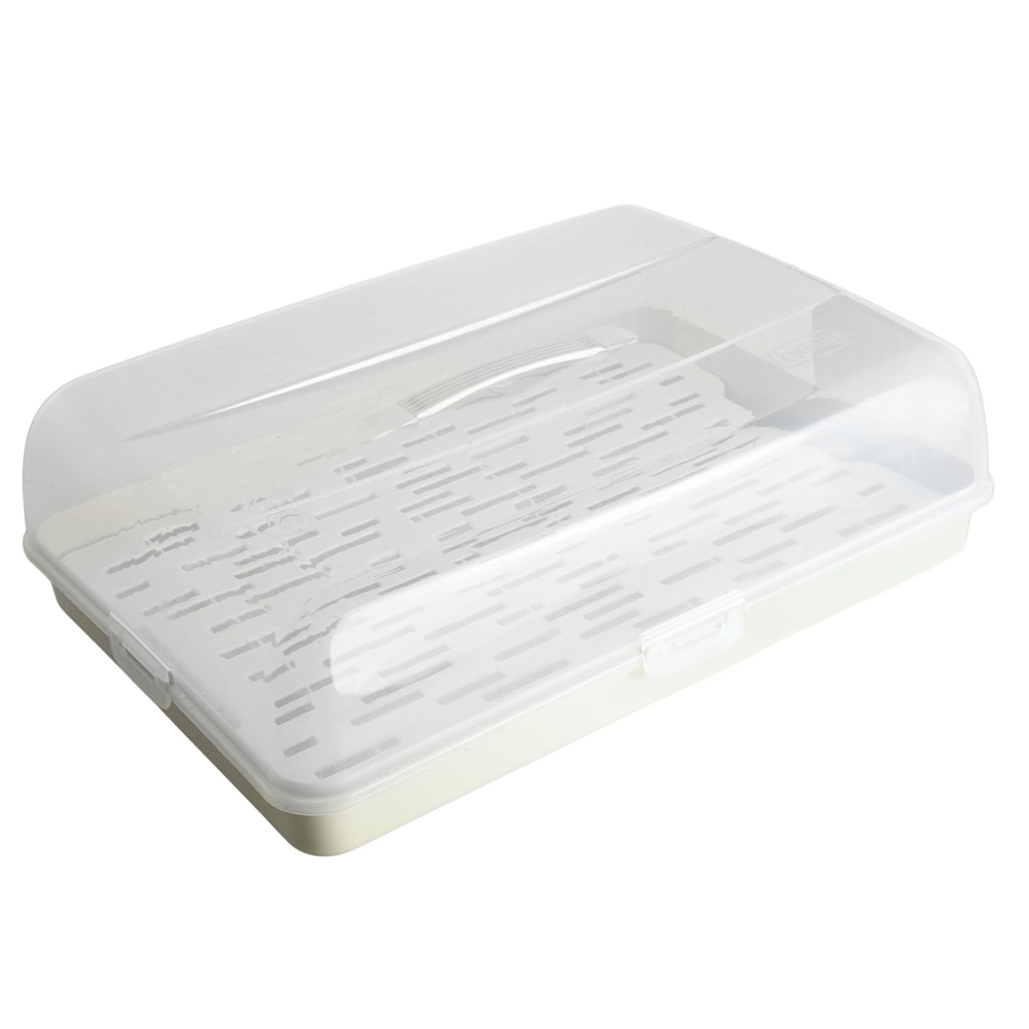 B2c Beige Rectangle Cake Box Storage Carrier Birthday Cake Cupcakes Ventilation Grid Food Cover Large Catering (Beige)