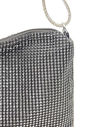 Women's Rhinestone Underarm Handbag Shiny Evening Shoulder Tote Bag4