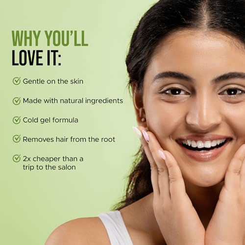 Image of Hilary Rhoda Women One Go Facial Wax Strips | Avocado Oil Extract | Ready-to-Use for Upper Lip, Chin & Cheeks | Hair Removal Strips with 2 Wipes | Painless, Quick & Gentle Waxing | 20 Strips