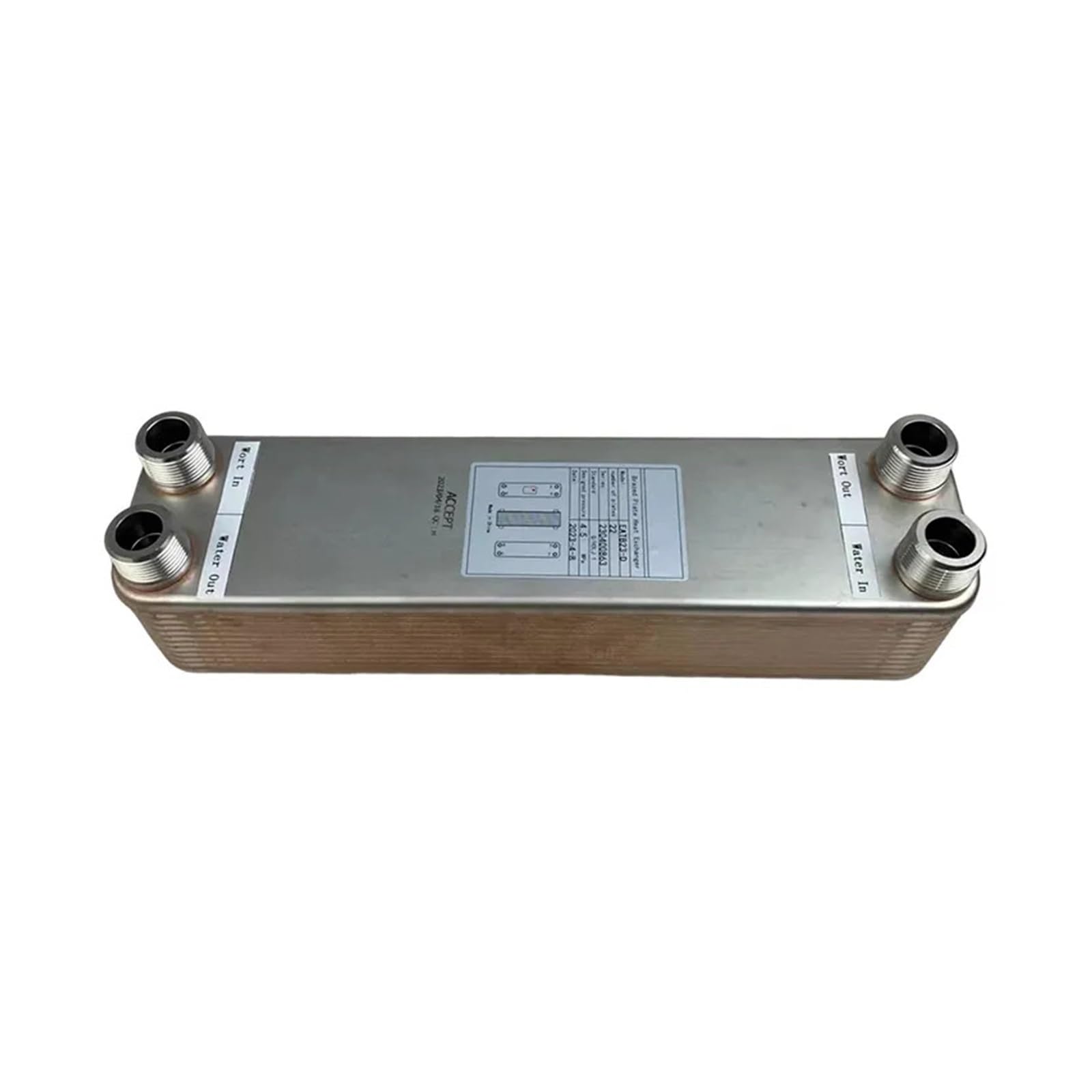 Zxzzas One Color Heat Exchanger, 4.5Mpa Brazed Plate Heat Exchanr For Floor And Water Heating, 3/4“Npt