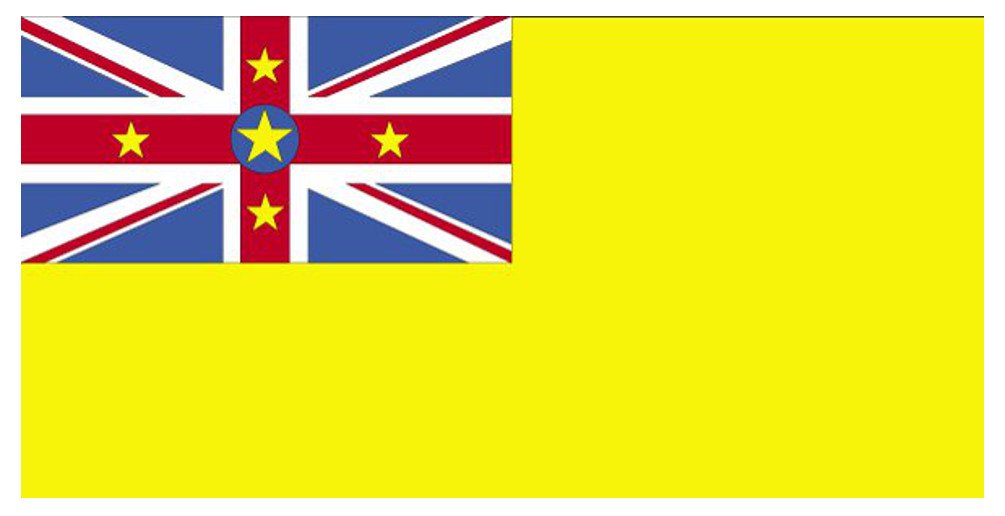 Niue National Flag 5ft x 3ft - Patriotic Occasion - Yellow Nylon Flag