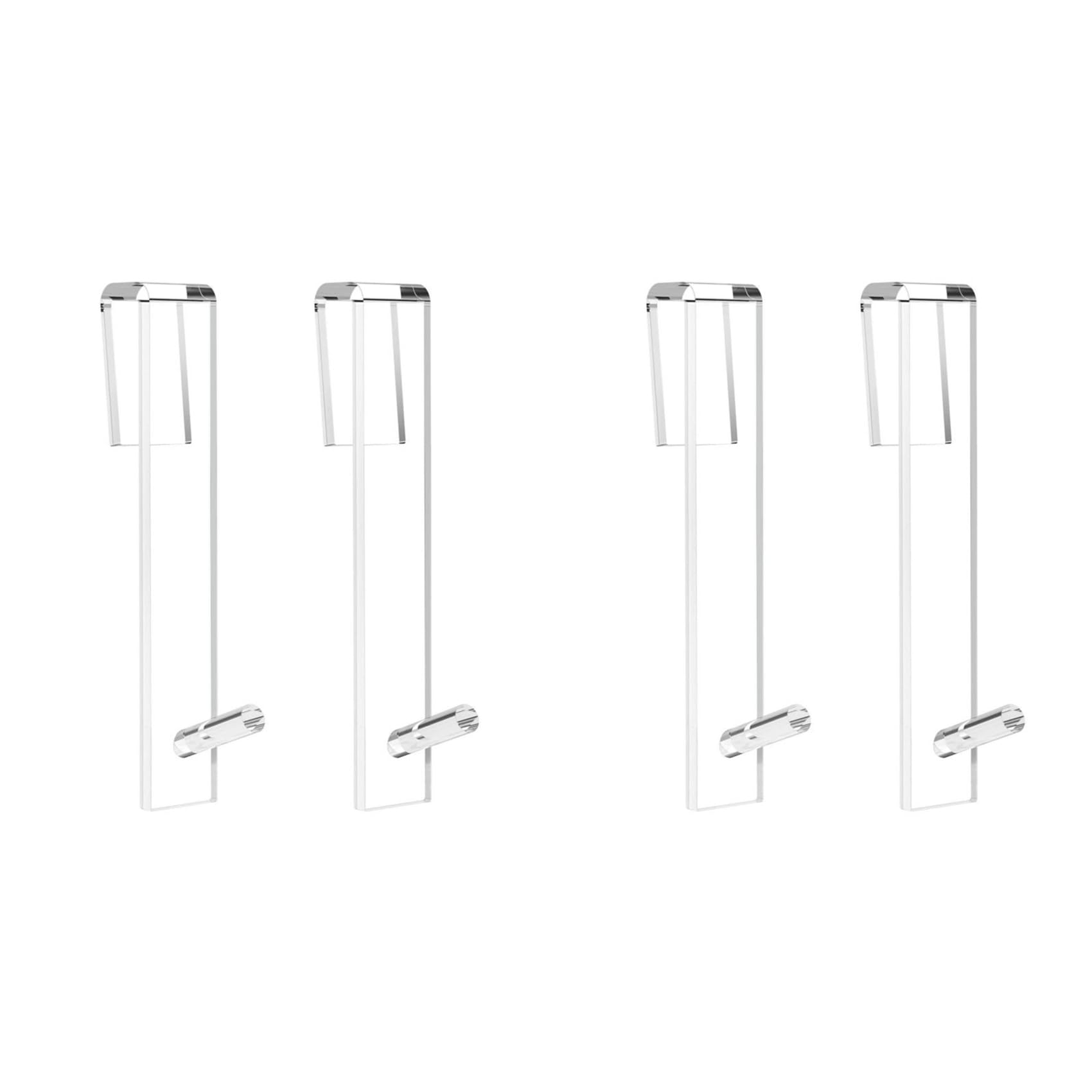 Aundhegrtt 4X Bathroom Shower Door Hook Glass Door Shower Towel Rack Free Punch Bathroom Bathrobe Hanger Transparent Towel Hook