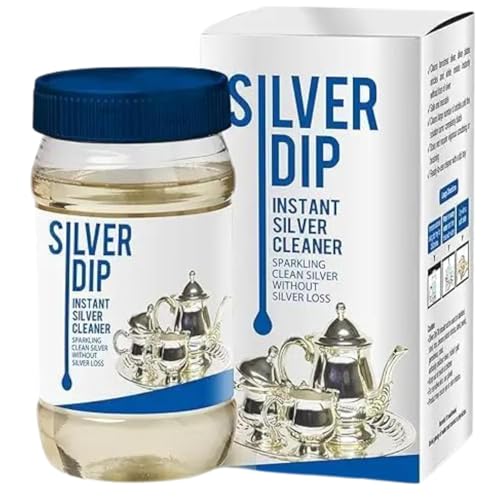 Image of Silver Dip Cleaner Liquid - Fast Acting Tarnish Remover for Jewellery, Pooja Items & Utensils Instant Sparkling Clean