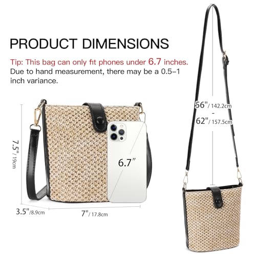 Image of RNIEGA Small Straw Crossbody Bag for Women Woven Summer Shoulder Phone Purse Beach Handbag for Vacation