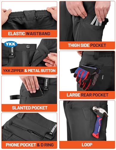 DURAWERK Men's 4-Way Stretch Cargo Pants, Work Pants, Durable Tactical Pants, Lightweight EDC Hiking Pants for Outdoor4
