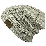 MINAKOLIFE Women Men Soft Slouchy Hat Extra Long Cable Knit Beanie Cap