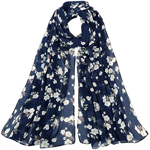 Digitek Floral Chiffon Scarf for Women - Ladies Scarves, Fashion Elegant Womens Lightweight Shawl Wrap Chiffon Floral Print Tie Dye Soft Neck Long Scarfs for women girl gifts 180×70 Cover