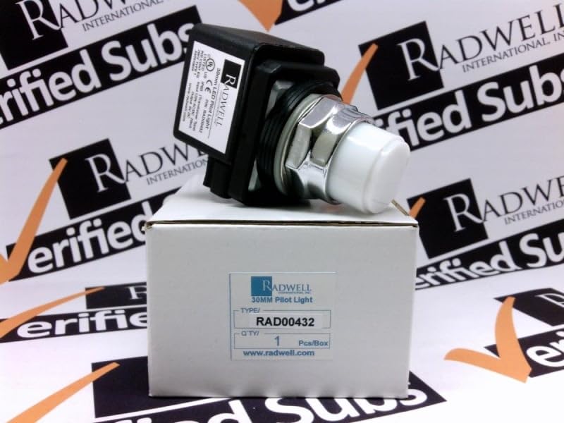 RADWELL Verified Substitute 10250T34W-SUB 120V, Pilot Light - 30MM Push-to-Test Pilot Light, 1NO/1NC, LED, White