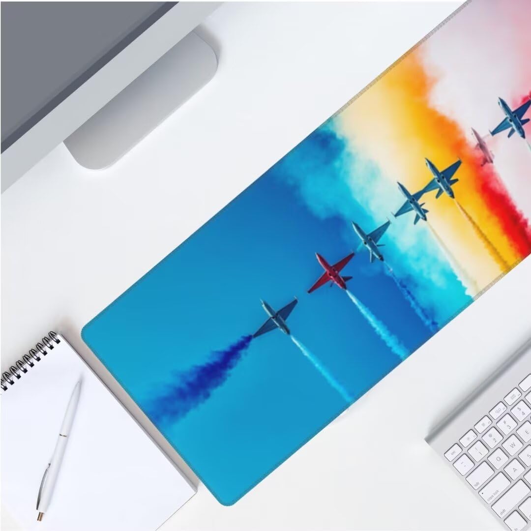 Tappetino Mouse Colorato Tappetino Mouse 1200x600 mm, Tappetino Mouse XXL Tappetino Gaming Aereo Tappetino Scrivania Grande Mousepad, Impermeabile, Base Antiscivolo Mouse Pad per Gaming Ufficio-925HDM