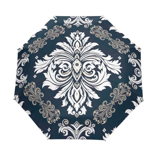Parapluie léger GAIREG blanc floral compact anti-vent pour femme