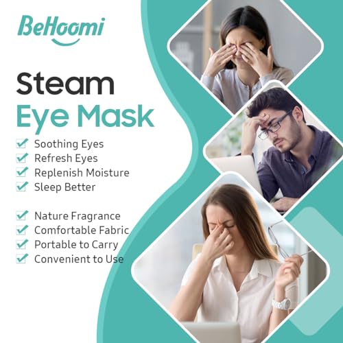 image for BeHoomi 20 Packs Steam Eye Mask, Heated Eye Mask Warm Compress for Eye