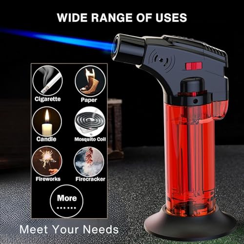 Image of blow torch | Windproof butane gas lighter | fire Gun & Jet Flame | Refillable camp Tool | Resin Art, Kitchen & BBQ Accessory