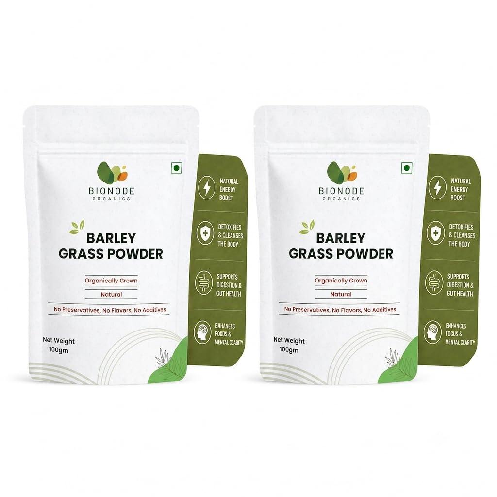 Certified Organic Barley Grass Powder, 200gm | Energy Boost | Skin Health | Weight Management | Barley Grass Green Juice Powder | Super Green Powder(100gm,each pack,pack of 2)-image-30