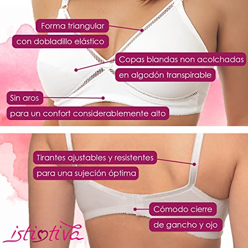 Istintiva-Valeria-Sujetador-sin-Aros-en-100-algodon-para-Pechos-generosos-con-Alta-sujecion-Copas-Blandas-no-Acolchadas