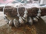  BOHO TRIBAL Hoop PENDIENTES - pendientes en estilo Bali (1282)