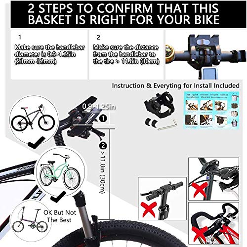 Bike Basket Folding Small Pet Cat Dog Carrier Removable Bicycle Handlebar Basket Bag Quick Release Detachable Cycling… - Image 7