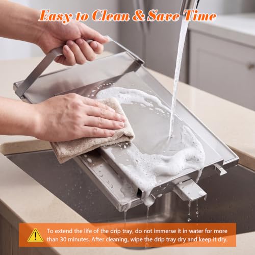 Image of BAC475 Grill Drip Tray for Traeger Scout & Ranger Pellet Grills Stainless Steel Drip Pan Replacement Parts for Traeger Pellet Grill Model TFT18KLD