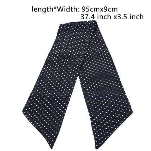 Women's Lightweight Silk Satin Head Scarf Fashionable for Hair Neck Handbag Long Thin Silky Design2