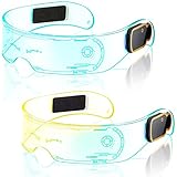 2 Pairs Led Visor Glasses Luminous Glasses Light up Glasses LED Glasses for Adults Rave Glasses Neon...