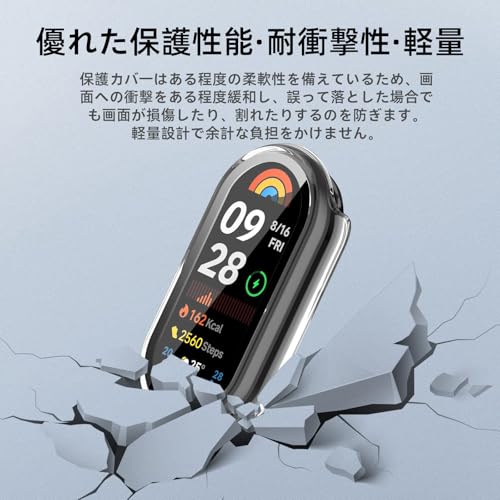 Image of For Xiaomi Smart Band 9 Protective Case, Lightweight, PC + Tempered Glass Cover, 9H Hardness, Easy Installation, All-in-One Protection, Anti-Scratch, Shockproof, HD High Transmittance