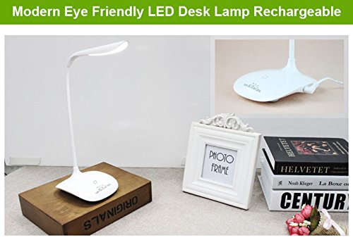 Leadleds Reading Light for Desktop&Table Lamp-14 LED-Rechargeable, Touch-Sensitive Control, Dimmable 3 Levels Brightness Adjustable, Goose-Neck, Good for Living Room, Bedroom, Office