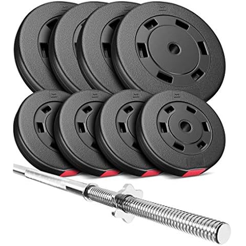 Hop-Sport Barbell Set 69 kg-Weight Plates (4x10 kg) + (4x5 kg) With 167 cm Steel Barbell Bar- Bituminous Weights for Men/Women-Home Gym Equipment for Bodybuilging, Workout, Weight Loss Cover
