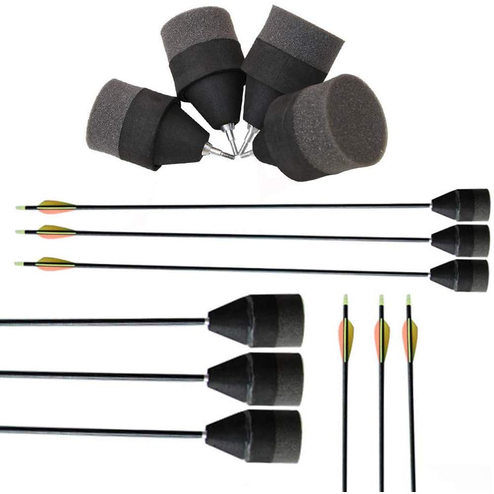 Mousse éponge Pointes de flèche Souples pour tir à l'arc Chasse Pratique POFET 10pcs