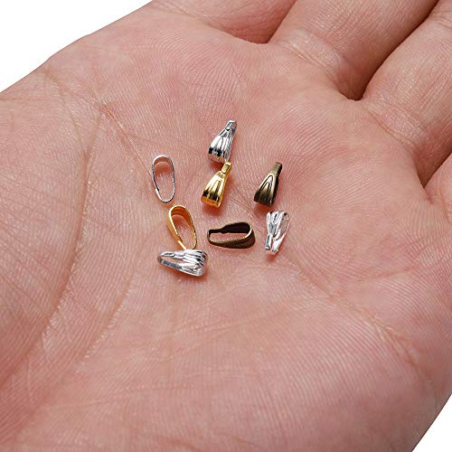 100Pcs/Lot 7/8/11Mm Pendant Clasp Connectors Gold Clips Connectors Bail Hook Pinch Clip For Jewelry Making Finding Necklace Accessories Supplies (Gun Black, 11Mm(0.43Inch)) #TOP2
