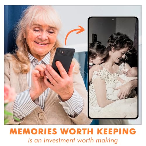 Image of KLIM K2 Mobile Film Scanner 35mm - Free APP - Positive & Negative Converter, Slide & Photo Digitizer, 35mm Color Developing Kit Essential - Top Choice for Preserving Old Photos - Orange & Grey